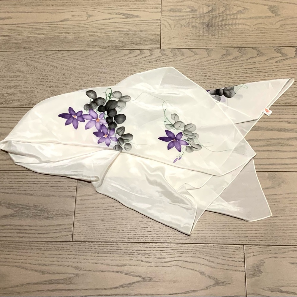 Vintage 100% Silk Large Square Scarf